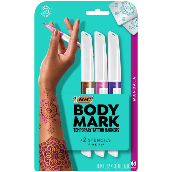 Amazon.com : Bic BodyMark Temporary Tattoo Markers - 3 Pack : Beauty &  Personal Care