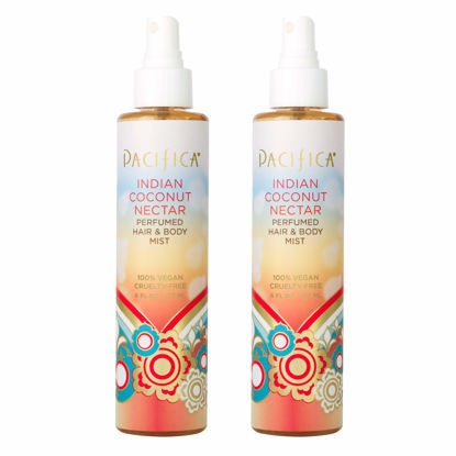 Picture of Pacifica Beauty Indian Coconut Nectar All Natural Hair and Body Mist Spray, 100% Vegan, Cruelty, Phthalate & Paraben Free, Clean Fragrance, 12 Fl Oz, Pack of 2