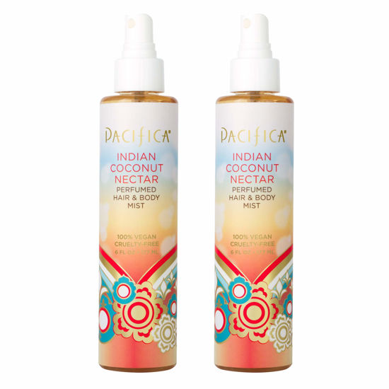 Picture of Pacifica Beauty Indian Coconut Nectar All Natural Hair and Body Mist Spray, 100% Vegan, Cruelty, Phthalate & Paraben Free, Clean Fragrance, 12 Fl Oz, Pack of 2