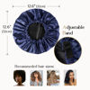 Picture of YANIBEST Satin Bonnet Silk Bonnet Hair Bonnet for Sleeping Satin Cap Extra Large Reversible for Women Curly Natural Hair Navy Blue