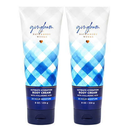 Picture of Bath and Body Works Gingham Body Cream Ultimate Hydration Gift Set For Women 2 Pack 8 Oz. (Gingham)