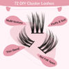 Picture of Cluster Lashes, 72 Pcs Individual Lashes, Lash Clusters DIY Eyelash Extension, Super Thin Band Reusable Soft & Comfortable (Bubbling-D-8-16mix)