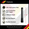 Picture of Mega Racer 3" 76 mm Carbon Fiber Polished Finish Black Short Automotive Antenna with Internal Copper Coil AM FM Compatible for Car and Truck Vehicle, 1 Piece