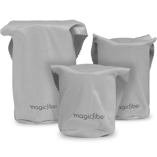 Picture of MagicFiber Microfiber Camera Lens Pouches (3 Pack) Ultra Soft Bags with Built-in Cloth for Cleaning and Storing Camera Lenses