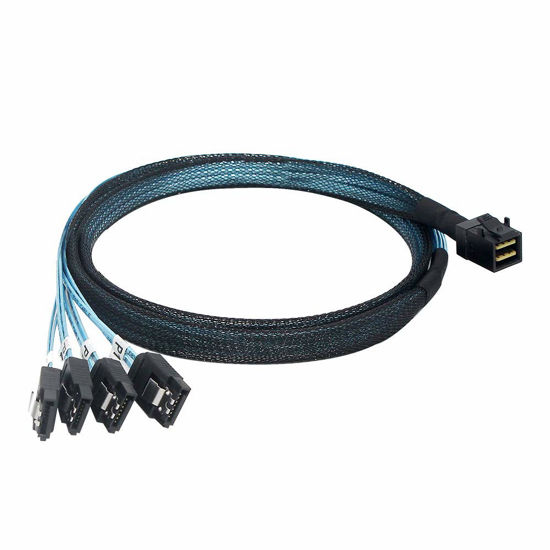 Picture of OIKWAN Internal HD Mini SAS to 4XSATA Cable,1.6ft SFF-8643 Host to 4X SATA Target Cable Compatible with Raid Controller Hard Drive