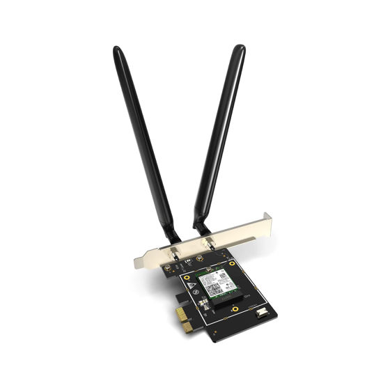 Picture of Tenda WiFi 6E Card(E33), AXE5400 Tri-Band Wireless PCIE WiFi Card for Desktop PC with Bluetooth 5.2, WPA3 Security, MU-MIMO, OFDMA, Ultra-Low Latency, Supports Windows 11, 10(64bit) only