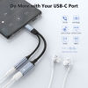 Picture of USB Type C to 3.5mm Headphone and Charger Adapter, 2-in-1 USB C PD 60W Charging Port to Aux Audio Jack and Fast Charging Dongle Cable Cord Compatible with Galaxy S23 Ultra S22 S21 Google Pixel 7 6 5