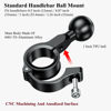 Picture of BRCOVAN Handlebar Mount with 1'' TPU Ball Compatible with RAM Mounts B Size Double Socket Arm Fit Rails Diameter 0.5'' 0.87'' 1'' 1.26'' Aluminum Material, CNC Processing, Anodized Surface