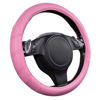 Picture of CAR PASS Line Rider Microfiber Leather Sporty Car Steering Wheel Cover Universal Fits for Cars, Anti-Slip Safety Comfortable Desgin (Pure Pink)