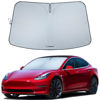 Picture of Magnelex Tesla Windshield Sunshade for Model 3 / Model Y | Reflective 240T Material Car Sun Visor with Mirror Cut-Out. Tesla Model 3 Sunshade and Tesla Model Y Sunshade | Foldable Sun Shield for Tesla