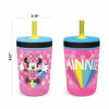 Picture of Zak Designs Disney Kelso Tumbler 15 oz Set (Minnie Mouse) Leak-Proof Screw-On Lid with Straw, Made of Durable Plastic and Silicone, Perfect Bundle for Toddlers, Kids