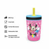 Picture of Zak Designs Disney Kelso Tumbler 15 oz Set (Minnie Mouse) Leak-Proof Screw-On Lid with Straw, Made of Durable Plastic and Silicone, Perfect Bundle for Toddlers, Kids