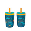 Picture of Zak Designs Kelso 15 oz Tumbler Set, (Underwater) Non-BPA Leak-Proof Screw-On Lid with Straw Made of Durable Plastic and Silicone, Perfect Baby Cup Bundle for Kids (2pc Set)