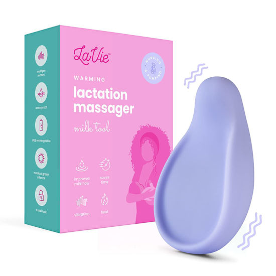 Picture of LaVie Warming Lactation Massager 3-in-1 Adjustable Heat + Vibration for Breastfeeding, Nursing, Pumping, Essential Support for Improved Milk Flow