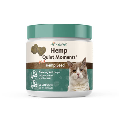 Picture of NaturVet Hemp Quiet Moments Plus Hemp Seed for Cats, 60 ct Soft Chews, Made in USA