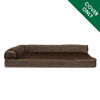 Picture of Furhaven Replacement Dog Bed Cover Plush & Velvet L Shaped Chaise, Machine Washable - Sable Brown, Medium