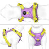 Picture of PHOEPET No Pull Dog Harness, Unique Colors Reflective Adjustable Dog Vest, with Soft Training Handle Metal Clips for Small Medium Large Dogs (Baby Purple Base & Yellow Straps,M)