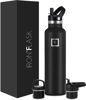 Picture of IRON °FLASK Sports Water Bottle - 24 Oz, 3 Lids (Straw Lid), Leak Proof, Vacuum Insulated Stainless Steel, Hot Cold, Double Walled, Thermo Mug, Standard Metal Canteen