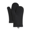 Picture of KitchenAid Ribbed Soft Silicone Oven Mitt Set, 7"x13", Onyx Black 2 Count