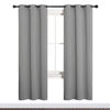 Picture of NICETOWN Silver Grey Blackout Curtain Panels for Bedroom, Thermal Insulated Grommet Top Blackout Draperies and Drapes for Basement (2 Panels, W34 x L72-inch)