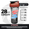 Picture of Helimix 2.0 Vortex Blender Shaker Bottle Holds Upto 28oz | No Blending Ball or Whisk | USA Made | Portable Pre Workout Whey Protein Drink Shaker Cup | Mixes Cocktails Smoothies Shakes | Dishwasher Safe (28 oz, Red)