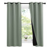 Picture of NICETOWN Greyish Green 100% Blackout Lined Curtains, 2 Thick Layers Narrow Wide Window Treatment Panels Thermal Insulated Drapes for Kitchen Small Window (1 Pair, 37" Width x 63" Length Each Panel)