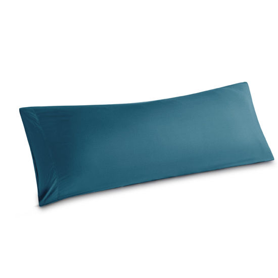 Picture of Bedsure Body Pillow Cover - Teal Long Cooling Pillow Cases, Rayon Made from Bamboo, Soft & Breathable Body Pillowcase with Envelope Closure, Gift for Hot Sleepers in Summer, 1 Pack, 20x54 Inches