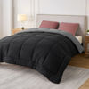 Picture of Bedsure California King Reversible Comforter Duvet Insert - All Season Quilted Comforters Cal King Size, Down Alternative Bedding Comforter with Corner Tabs - Black/Grey