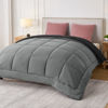 Picture of Bedsure California King Reversible Comforter Duvet Insert - All Season Quilted Comforters Cal King Size, Down Alternative Bedding Comforter with Corner Tabs - Black/Grey