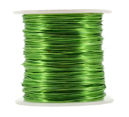 Picture of Mandala Crafts Anodized Aluminum Wire for Sculpting, Armature, Jewelry Making, Gem Metal Wrap, Garden, Colored and Soft, 1 Roll(20 Gauge, Lime Green)