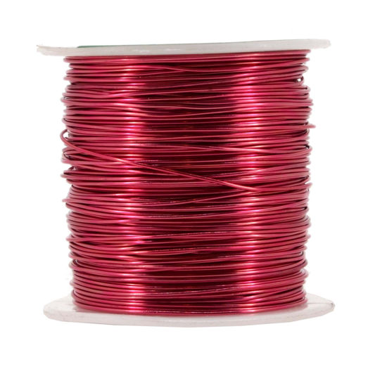 Picture of Mandala Crafts Anodized Aluminum Wire for Sculpting, Armature, Jewelry Making, Gem Metal Wrap, Garden, Colored and Soft, 1 Roll(22 Gauge, Raspberry)