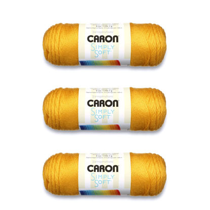 Picture of Caron Simply Soft Gold Yarn - 3 Pack of 170g/6oz - Acrylic - 4 Medium (Worsted) - 315 Yards - Knitting/Crochet