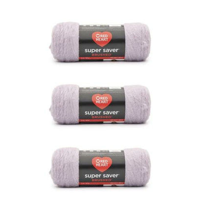 Picture of Red Heart Super Saver Brushed Lilac Dew Yarn - 3 Pack of 140g/5oz - Acrylic - 4 Medium (Worsted) - 255 Yards - Knitting/Crochet