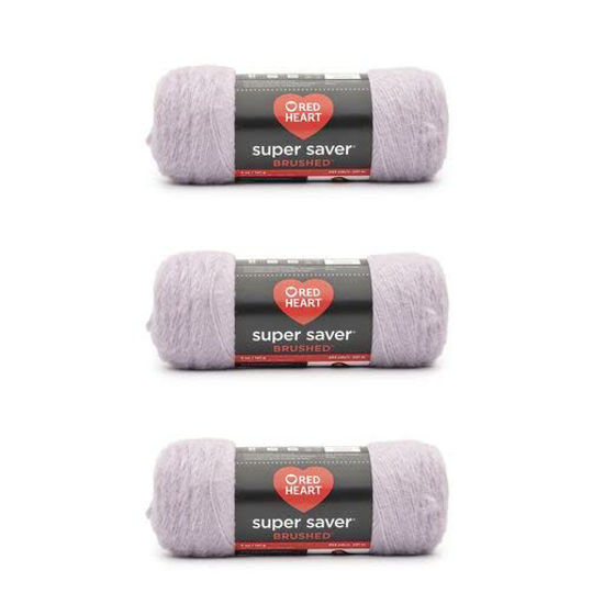 Picture of Red Heart Super Saver Brushed Lilac Dew Yarn - 3 Pack of 140g/5oz - Acrylic - 4 Medium (Worsted) - 255 Yards - Knitting/Crochet