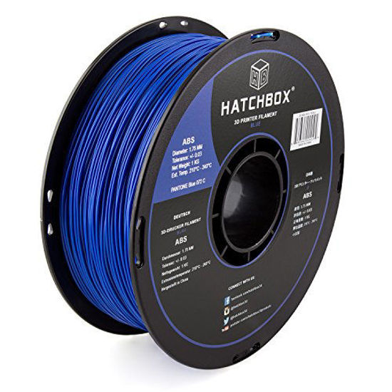 Picture of HATCHBOX ABS 3D Printer Filament, Dimensional Accuracy +/- 0.3 mm, 1 kg Spool, 1.75 mm, Blue