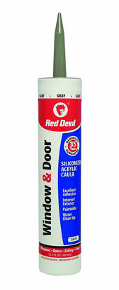 Picture of Red Devil 08465012 Window & Door Siliconized Acrylic Caulk (Gray), 10.1 oz, Case of 12