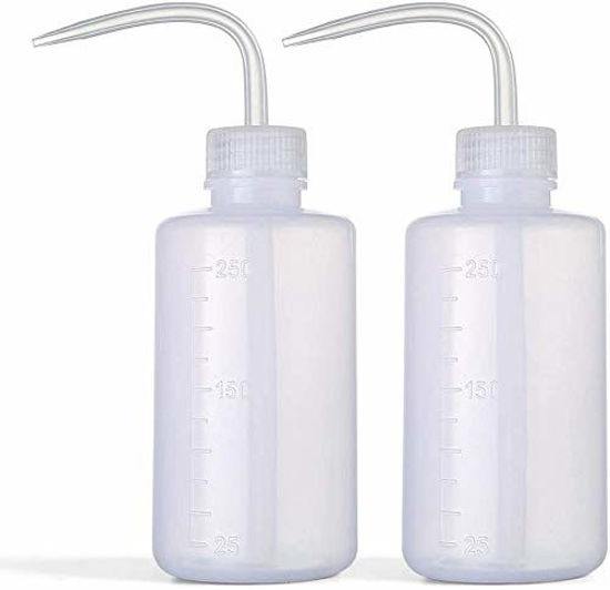 Picture of DONSTRAW Wash Bottle 2pcs 250ml/8oz Safety Bottles Watering Tools, Economy Plastic Squeeze Bottle with Narrow Mouth Scale Labels for Medical Succulent Cleaning Washing Bottle