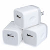 Picture of USB Plug Wall Adapter for iPhone,1A/5V Single Port iPhone Wall Charger Block Charging Cube Box Brick 3 Pack for iPhone 14/13Pro Max/12/11 SE,Samsung Galaxy S23/S22/S21/S20/A54/A14 5g,Pixel 7a,Moto,LG