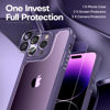 Picture of TAURI 5 in 1 for iPhone 14 Pro Case, [Not Yellowing] with 2X Screen Protector + 2X Camera Lens Protector, [Military Grade Drop Protection] Slim iPhone 14 Pro Phone Case 6.1 Inch, Deep Purple