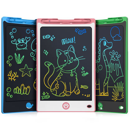 Picture of FLUESTON Toys LCD Writing Tablet Toddler,Toys for Boys Girls 3 4 5 6 7 8year,8.8 Inch 3 Pack Drawing Pad Toy Christmas Birthday Gifts for Kids,Drawing Tablet Doodle Board with Cute Dinosaur & Cat