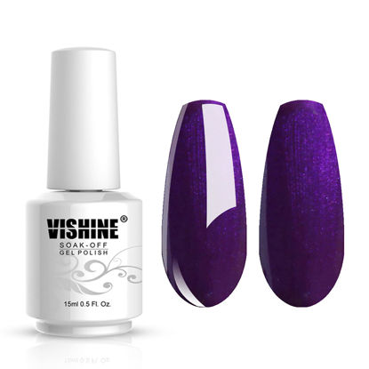 Picture of Vishine Gelpolish Manicure DIY Gel Nail Polish Lacquer Shiny Color UV LED Soak Off Long-lasting Glitter Blueviolet (1881)