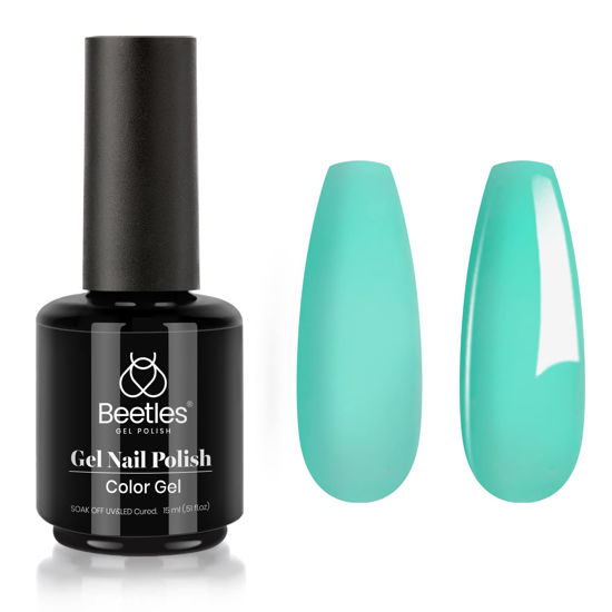 Picture of Beetles Gel Nail Polish Cynthia Cyan Color Spring Summer Soak Off U V LED Nail Lamp Gel Polish -SIZE: .5 fl.Oz/Each 15 ml/Each