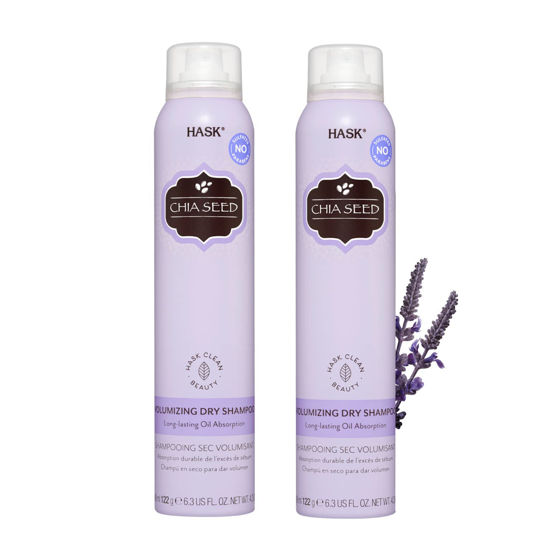 Picture of HASK Chia Seed Volumizing Dry Shampoo Kits for all hair types, aluminum free, no sulfates, parabens, phthalates, gluten or artificial colors (4.3oz-Qty2)…