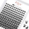 Picture of Lash Clusters DIY Eyelash Extensions 144 Pcs Cluster Eyelash Extensions 8-16mm Cluster Lashes C Curl Lash Clusters Thin Stem Eyelash Clusters Reusable Makeup for Self-application (Volume-Big C 8-16mm)