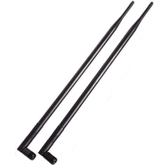 Picture of 1.3ft 2X 10dBi WiFi Bluetooth Antenna Dual Band Omni Directional Antenna 2.4Ghz/5Ghz RP-SMA Male Long Range for Wireless Wi-Fi Router Network Devices PC Camera WiFi 6 Adapter Desktop PC USB Adapter