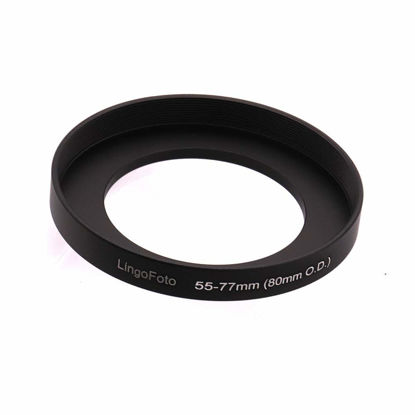 Picture of Front Step Up Ring 55mm to 80mm Lens Matte Box Adapter O.D, 55mm Lens Adapter Ring to 77mm Lens Filters/Lens Cap LingoFoto (55-77mm)