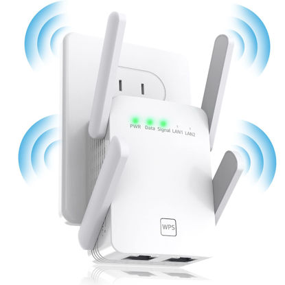 Picture of WiFi Extender, WiFi Extenders Signal Booster for Home, 2023 Newest WiFi Booster and Signal Amplifier up to 8470Sq.ft, Internet Booster, Repeater with Ethernet Port & Access Point, 1-Tap Setup, 2.4GHz