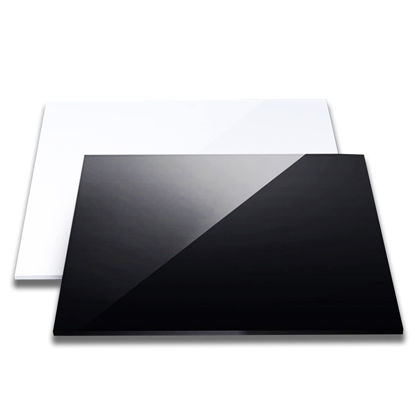 Picture of BEIYANG Acrylic Reflective Display Board for Product Photography, White & Black 12 x 12 Inch Reflector Boards for Product Table Top Photo Shooting, Reflection Photography Background Prop