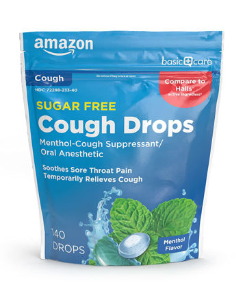 Picture of Amazon Basic Care Sugar Free Menthol Cough Drops, 140 count (Previously SoundHealth)