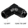 Picture of EVIL ENERGY 10AN to 1/2" NPT Male 90 Degree Fitting Adapter Aluminum